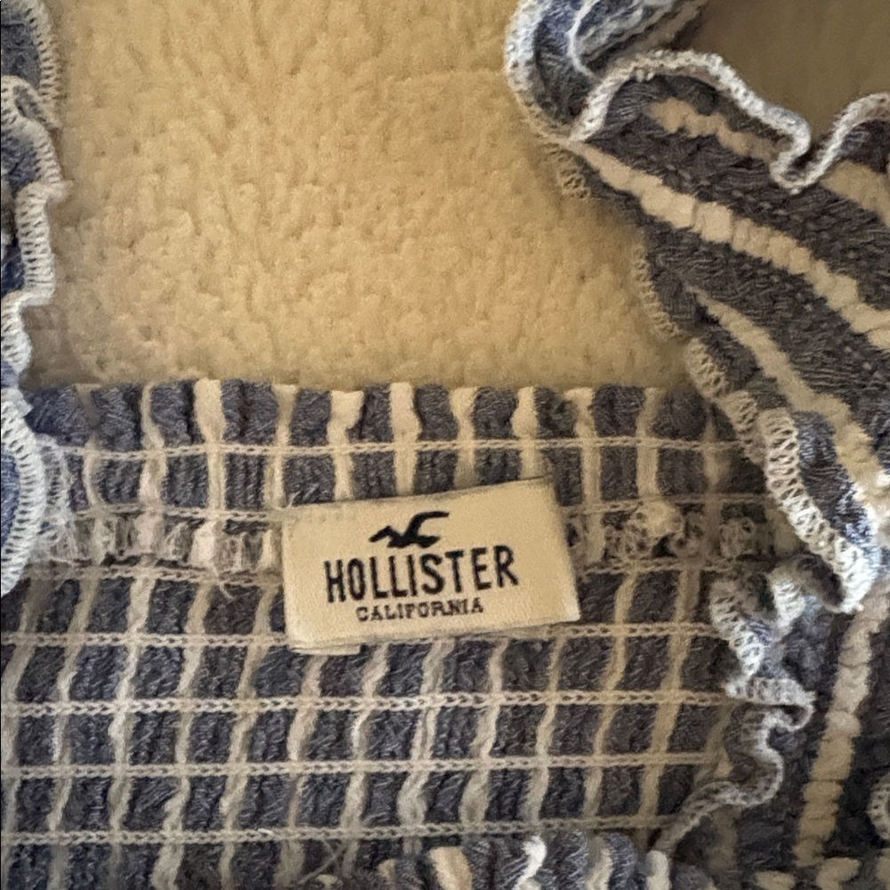 Blue and White Flowy Hollister Striped Tank - Picture 2 of 4